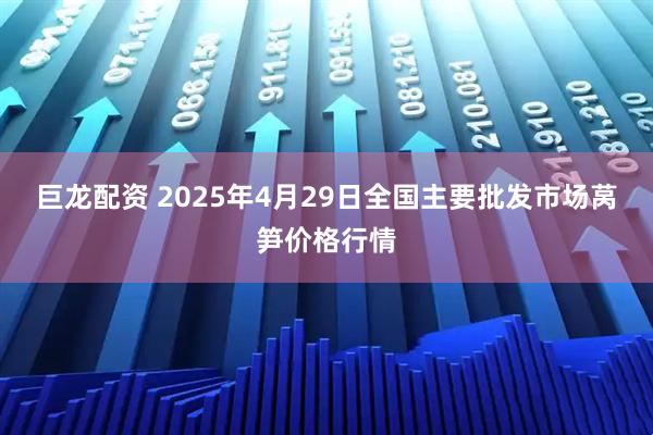 巨龙配资 2025年4月29日全国主要批发市场莴笋价格行情